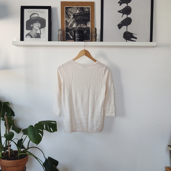 H&M Ivory Quarter Sleeve Top - Picture 2 of 5